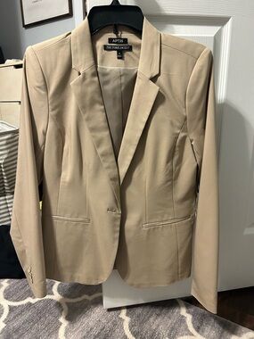 Apt. 9 Beige Single-Button Tailored Blazer